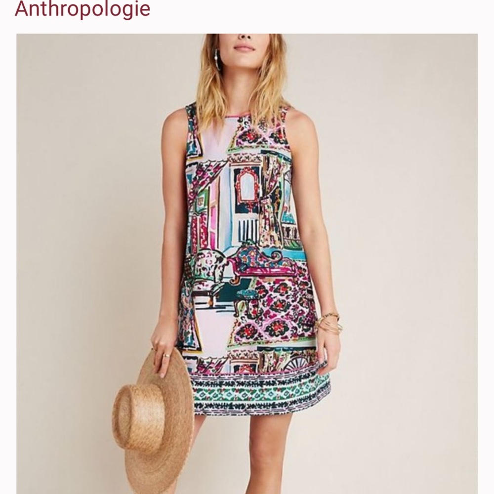 Anthropologie Amelia Museum Parlor Print Dress M